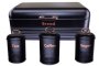 Retro Design Two Loaf Bread Bin With 3 Piece Matching Canister Set Black