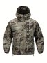 Men's Camouflage Print Sports Jacket With Multi Pockets Casual Loose Breathable Zip Up Long Sleeve Hooded Jacket For Hiking Camping Fishing Mountaineering