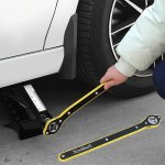 Auto Labor Saving Jack Ratchet Wrench For Engineer Car Long Handle Scissor Jack Lug Wrench 360 Forward And Reverse Knob Design G