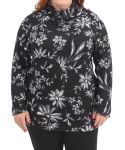 Ladies Printed Funnel Neck Top - 60 Blk grey