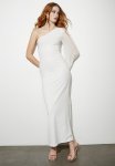 Volume Sleeve Asym Midi Dress - Ivory