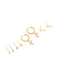 Waterproof Gold Plated Stainless Steel Mid Bubble Hoop Earrings