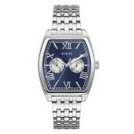 Guess Guerss Silver Tone Multi-function Blue Dial Watch