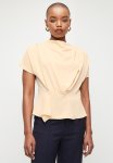Edit Cowl Neck Draped Grown On Sleeve Shell - Neutral