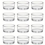 12PCS Transparent Glass Candle Candle Holder 4.7CM In Diameter 2.5CM In Height For Home Decoration Wedding Party And Table Arran