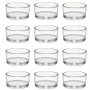 12PCS Transparent Glass Candle Candle Holder 4.7CM In Diameter 2.5CM In Height For Home Decoration Wedding Party And Table Arrangement