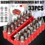 33PC Security Bit Set - Tamper Proof Torx Hex Star Spanner Tri Wing Screwdriver & Magnetic Bit Holder - Professional Hand Tools