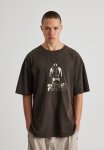 Oversized Music Merch T Shirt - Lcn Bra Washed Choc Torte tupac Be Somebody