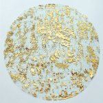 12PCS SET Disposable Golden Placemats Metallic Round 33.02 Cm Golden Foil Mesh Pressed Fall Table Mates 12 Pack Golden Doilies F