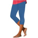 Breaise Capri Leggings For Women Scalloped Hem Slim Fitted Workout Pants Stretchy Seamless Compression Capri Pants