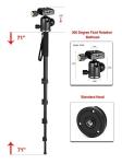 for Fujifilm Finepix S6500fd Professional Heavy Duty 72 Monopod//Unipod Dual Optional Head
