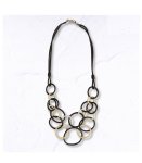 Multi Circle Rubber Necklace - Black Free