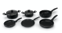 Miss C Non-stick Induction Heat 8 Pieces Combo Set Matt Black