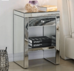Miami Mirror Pedestal 1 Drawer -set Of 2