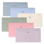 H4D Budget Envelopes For Cash System Bill Bags Small Plastic Receipt Holder Organizer Pastel Colors 9X5 Inch 6 Pack