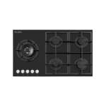 ELBA 90CM 5 Burner Gas On Glass Hob Black