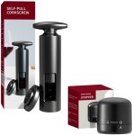 Self-pull Wine Corkscrew Set With MINI Wine Stopper Black 2 - Piece Bar Set