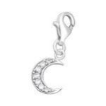 C1425 - 925 Sterling Silver Moon Cz Charm Dangle