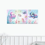 Canvases Bubbles And Fishy Friends Under The Sea