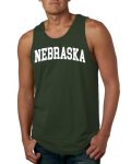Wild Bobby State Of Nebraska College Style White Fashion Mens Tank Top Forest Green Large