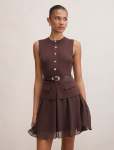 Belle Woven Mix MINI Dress - 18 Chocolate