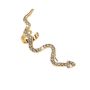 Rhinestone-accented Snake Wrap Earrings - Gold