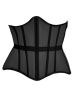 Women's Corset-style Waist Belt Mesh Tie-up Steel Boning Belt-apricot