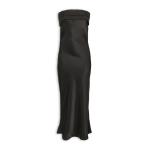 Black Satin Strapless Column Dress