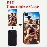 Diy Fashionable And Personalized Black Soft Mobile Phone Case Customized For IPHONE15 14 13 12 11 Pro Max Plus Screen Protector