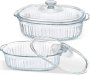 2PCS Oval Shape Heat Resistant Casserole With Lids 2PCS Casserole Sets With Lids- Clear Glass Pack Of 4 Serve Casserole Set