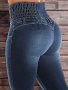 High Waist High-rise Stretchy Jeans With Multiple Pockets Spandex Blend Cotton And Polyester Fabric Sensual Design Machine Washable Yiweidi Brand