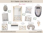 Cot Duvet Bedding Dotty Drawing Safari Dark Grey Set
