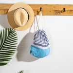 Bold Stripe FOUTA Bag - Navy