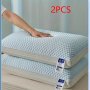 2PCS Cooling Breathable Tofu Pillows - Relax & Neck Support Easy Sleep Comfort For Home Bedroom Hotel - Perfect Holiday Gift