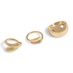 Goldair Gold 3-PACK Oversized Statement Rings