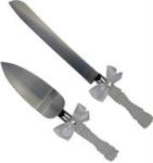 Cake Knife And Spatula Server Set – 2X Piece Stainless Steel Serrated Cake Knife And Stainless Steel Spatula Server Set Elegant
