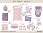 Cot Duvet Bedding Pastel Daisy Pink And Purple
