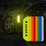 4PCS Reflective Car Door Sticker Safety Opening Warning Reflector Tape Decal Auto Car Accessories Exterior Interior Reflector St