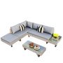 Rattan Cyprus Corner Patio Set - Grey