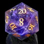 1PCS Gem D20 Dnd Dice - 25MM 20 Sided Crystalamethyst D&d Dice For Dungeons And Dragons Rpg Roleplaying Games Mtg Table Games Ha