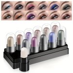 12 Colors Eyeshadow Pencil Set Waterproof Long Lasting Pearlescent Glitter Shimmer Eye Shadow Pen Highlighter Stick Eyes Makeup