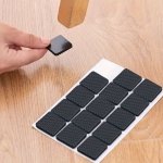 30/60PCS Black Foot Pads Square Black Eva Single Sided Sticky Bubble Cotton Sponge Tapes Hardware Furniture Table Chair Non-slip