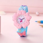 Cartoon Flower And Butterfly Design 3D Wrist Watch For Girls