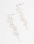 Cubic Zirconia Stone Silver Medium Drop Earrings
