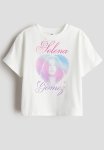 Printed T-Shirt - White selena Gomez