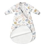 Baby Sleep Sack 1218 Months Cotton Sleep Sack With Detachable Long Sleeves 1.0 Tog Wearable Blanket For Cooler Nights 2-WAY Zipp