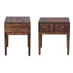 Boho Wooden Fluted Bedside Table