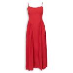 Red Corset Strappy Midi Dress