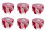 Passion Red And White Barrier Tape - 75MM X 500M - 50 Micron - 6 Pack