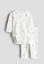 2-PIECE Cotton Jersey Set - White Teddy Bears